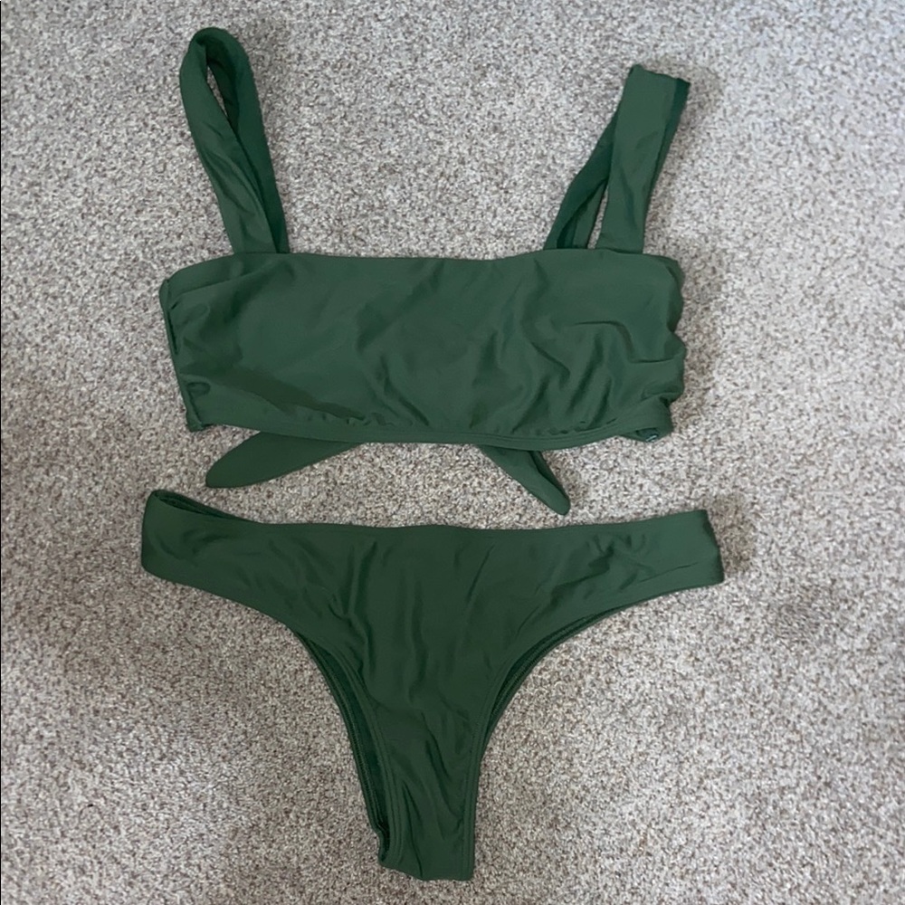 Hollister Green Bikini Swim Set